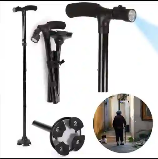 Bastón Plegable De Aluminio Ajustable Adulto Mayo