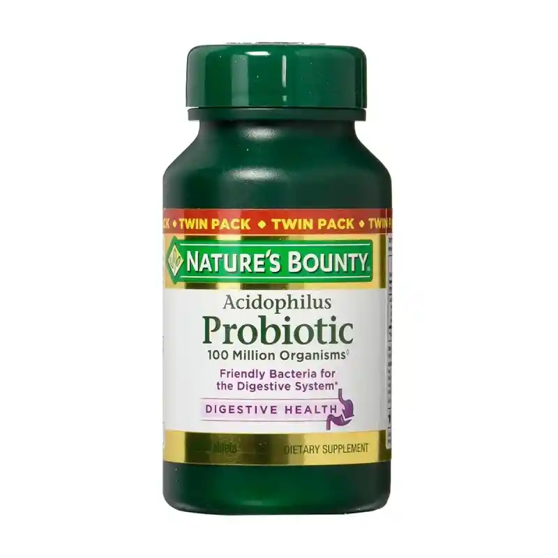 Natures Bounty Acidophilus Probiotic Apoyo Al Sistema Digestivo 100 Tabletas