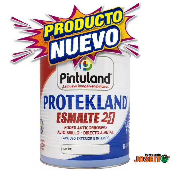 Pintura Esmalte Negro Brillante 1/4 (2en1 Con Anticorrosivo X 1 Litro) Protekland Pintuland