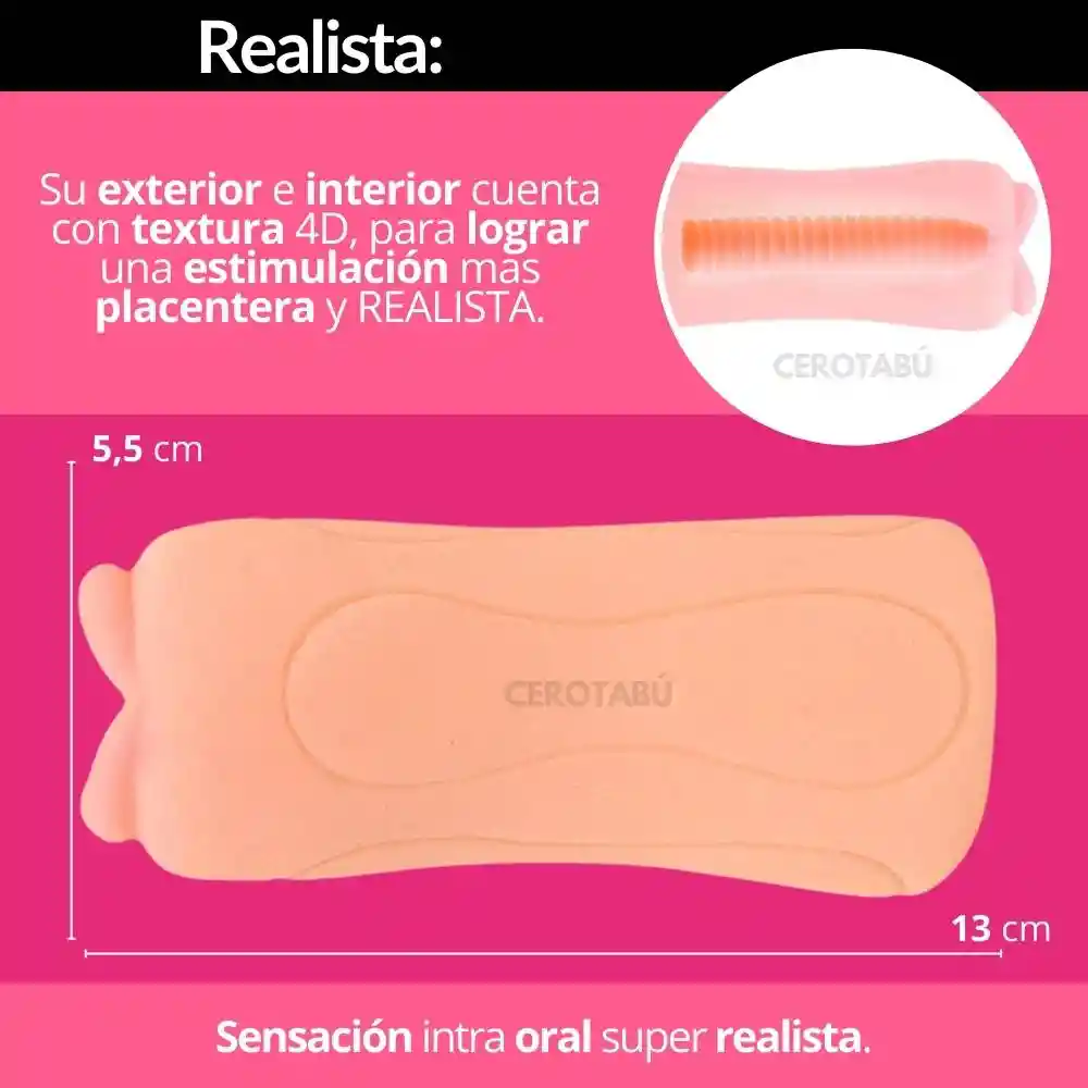 Vagina Realista Masturbador Masculino Boca Con Textura Juguete Sexual