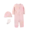 Pijama Bebe, Diseño Rosa Con Ovejitas Incluye Medias Y Gorrito