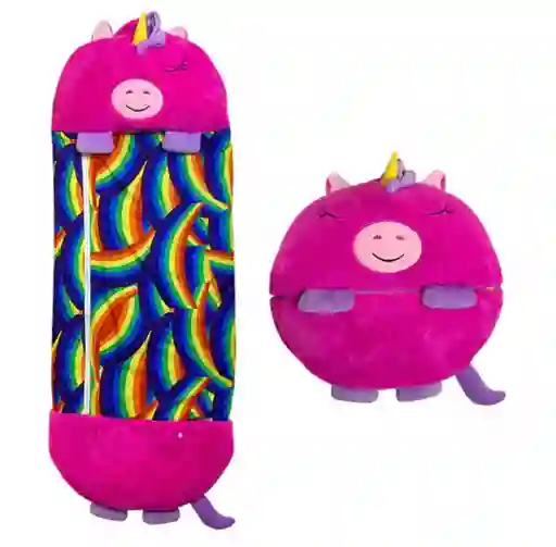 Bolsa Saco De Dormir Infantil Sleeping Happy 135 Cm Unicornio Fucsia		