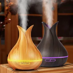 Humidificador Y Difusor De Aromas Tipo Jarrón Madera