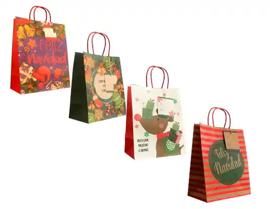 Pack De 6 Bolsas De Regalo Navidad Os 24 X19 Cm