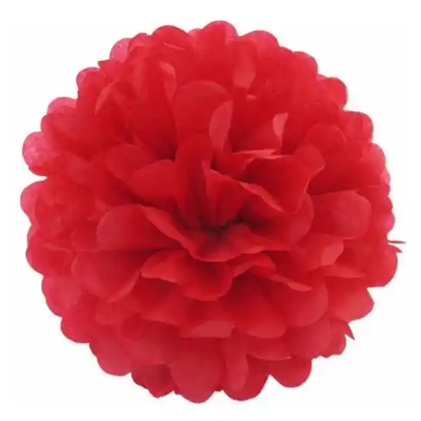 Paquete Pompones Papel Rojo Sin Armar X 3 Und