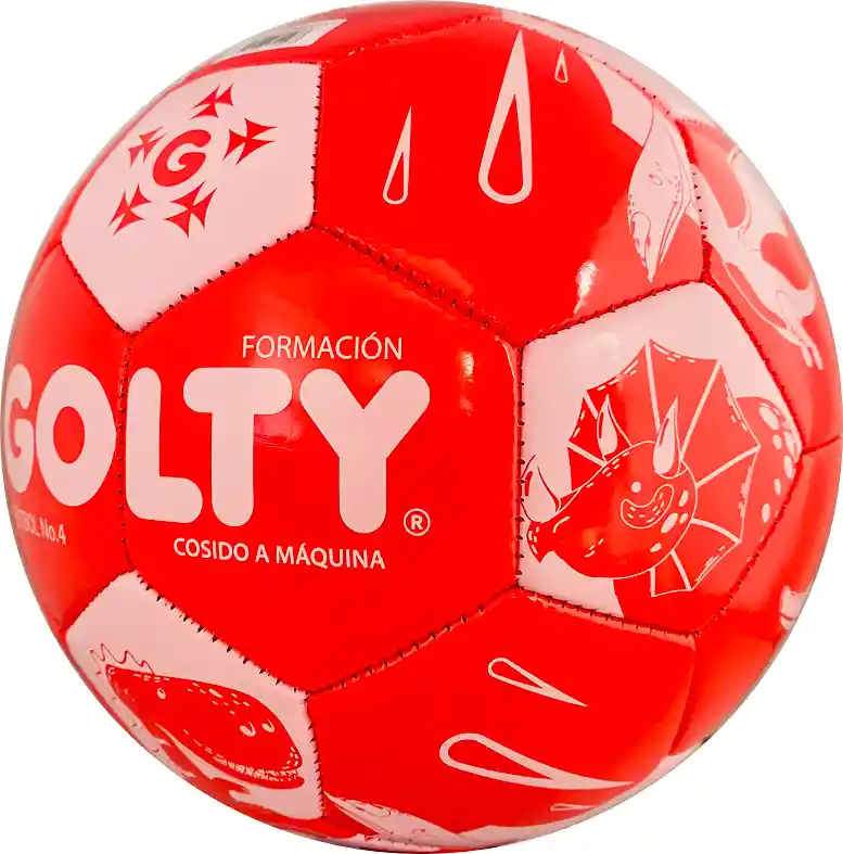 Balón De Futbol Formación Golty Dino Cosido A Maquina #4