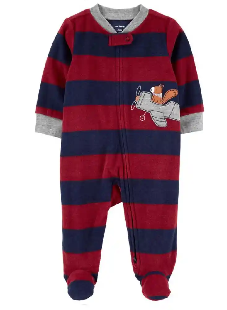 Pijama Fleece Lineas Aviador - 9 Meses