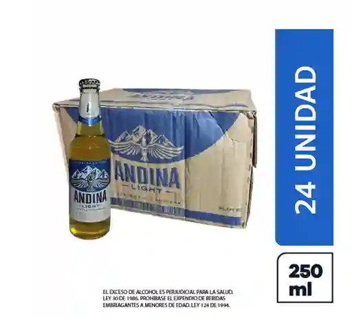 Andina Light Cerveza 250ml Botella Paca 24und
