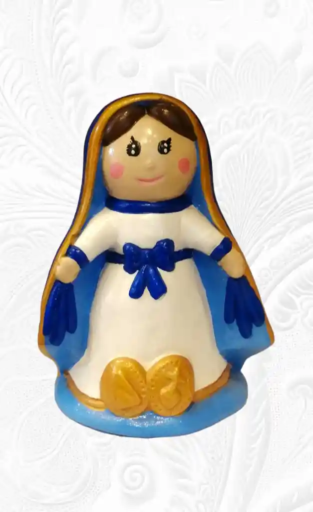 Matera En Ceramica Diseño Virgen Azul