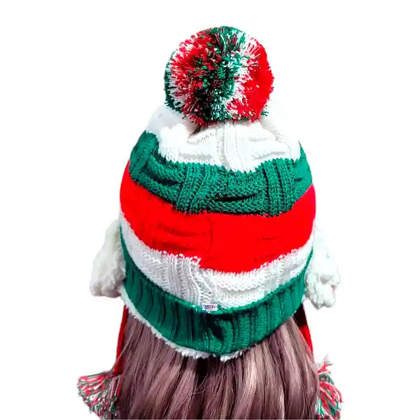 Gorro Oso Navideño Térmico Para Niños Adultos Con Pompones