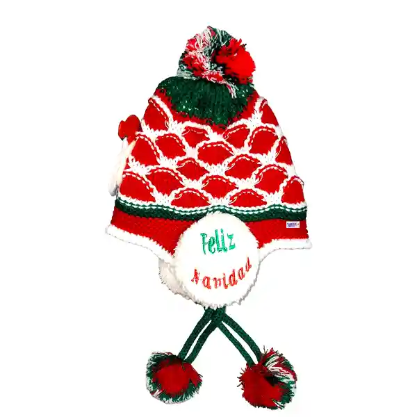 Gorro Papá Noel Navidad Térmico Para Niños Adultos Con Pompones