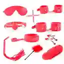 Kit Sado Sadomasoquismo Bondage Bdsm 10 Piezas Rojo