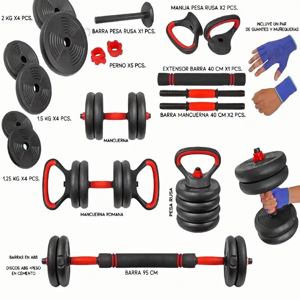 Kit De Mancuernas Funcionales 20 Kilos Sport