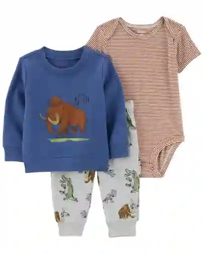 Conjunto Buzo Azul Animalitos - 12 Meses