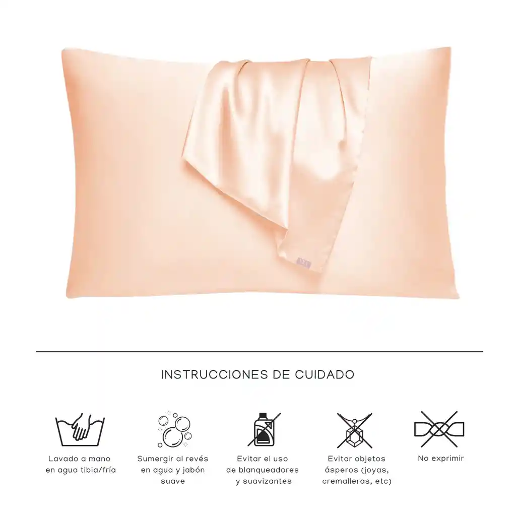 Fundas Satín Almohada Cuidado Piel Y Cabello 2 Und