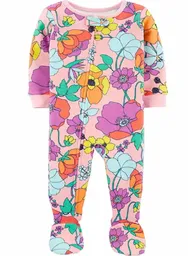 Pijama Algodon Floral Con Piecitos - 24 Meses