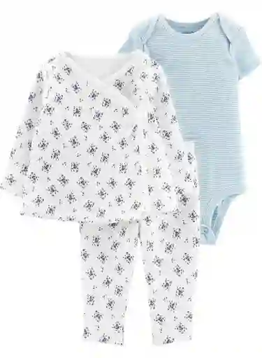 Kimono Set Florecitas Blanco - 24 Meses