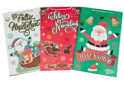 Bolsa Para Regalo Motivo Navidad Papá Noel Talla M 23cm X 18cm