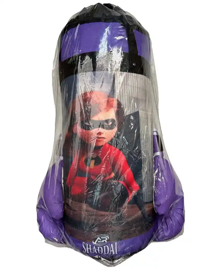 Kit Saco Boxeo Multidiseños + Guantes Para Niño, (infantil) Morado