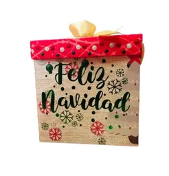 Caja Con Tapa Para Regalos De Navidad 15cm X 15cm