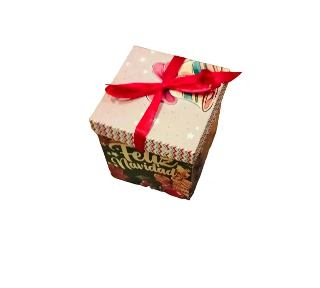 Caja Con Tapa Para Regalos De Navidad 10cm X 10cm