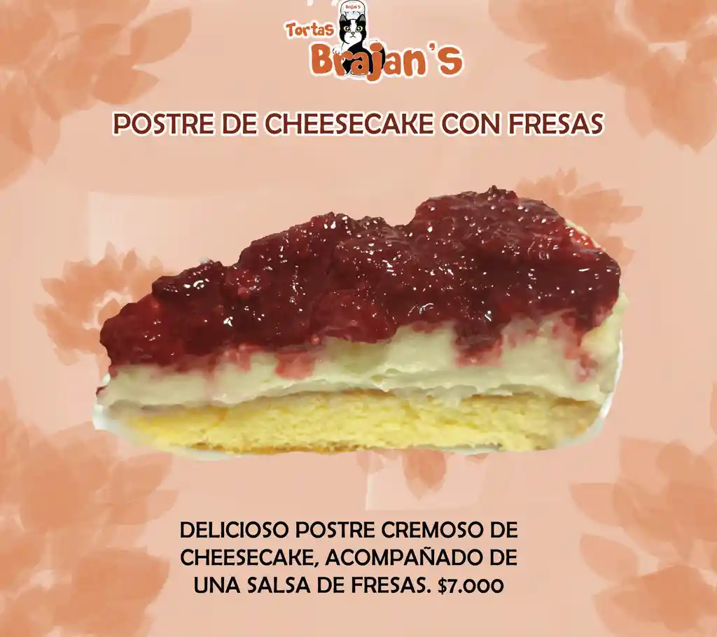 Postre De Cheesecake Y Fresas