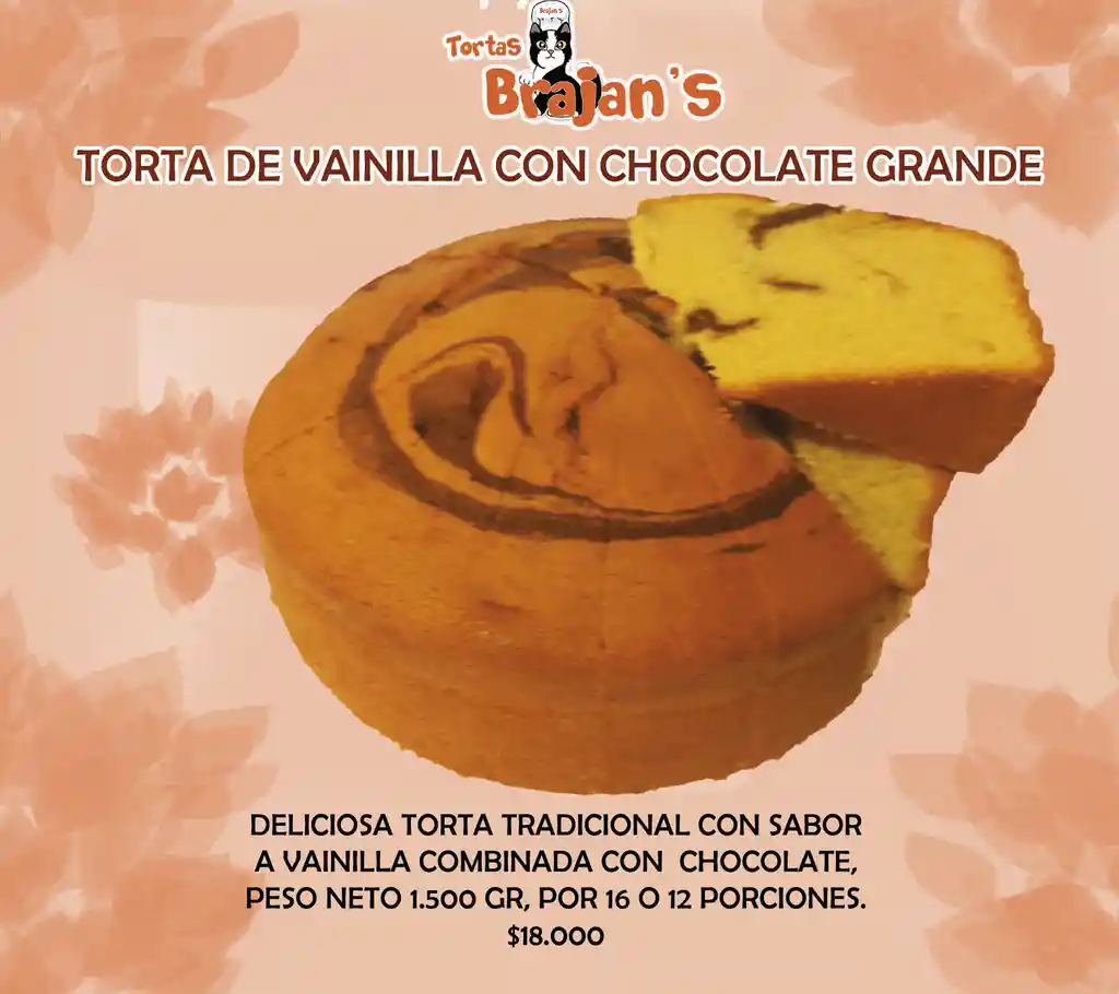 Torta Grande De Vainilla Con Chocolate