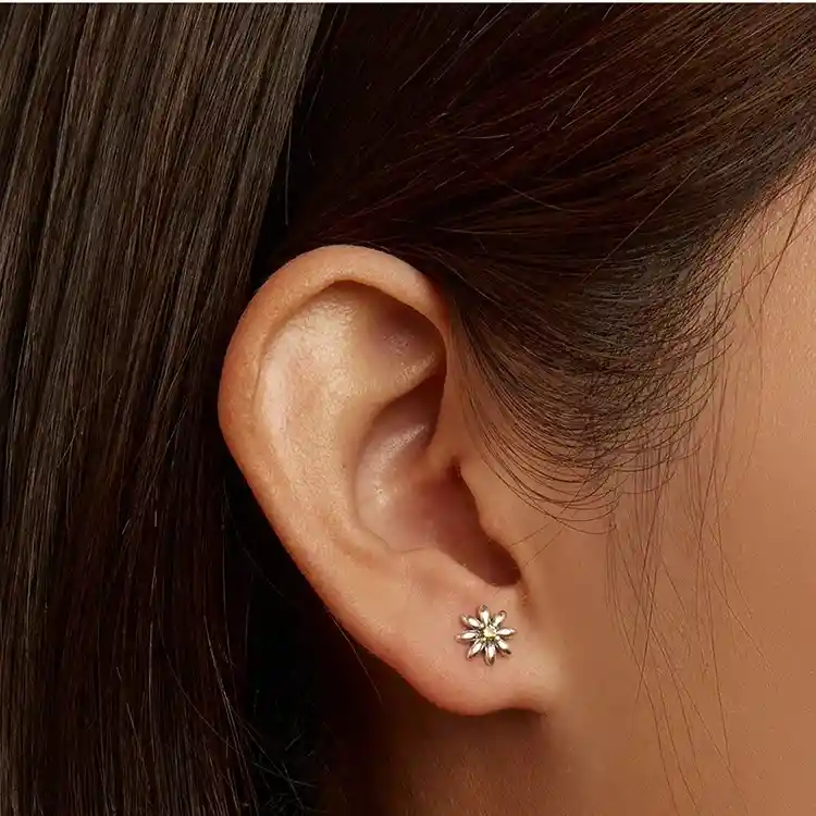 Aretes Topos Margarita Y Mariquita Para Mujer En Plata 925