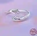 Anillo Ajustable Abrazo Amistad Para Mujer En Plata 925