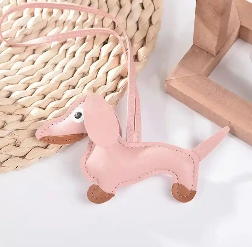 Llavero Dachshund Rosa