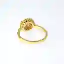 Anillo Concéntrico Con Zircones - Baño Oro 18k