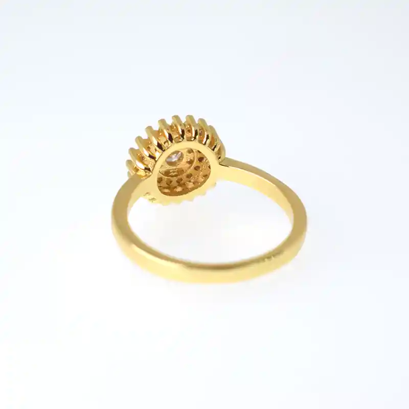 Anillo Concéntrico Con Zircones - Baño Oro 18k