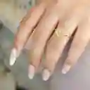 Anillo Concéntrico Con Zircones - Baño Oro 18k
