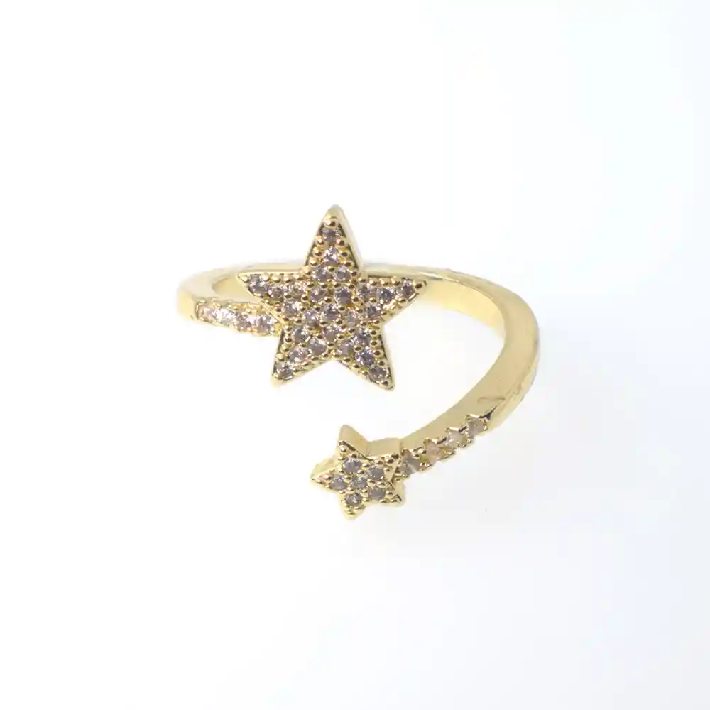 Anillo Estrella Fugaz Graduable - Baño Oro 18k