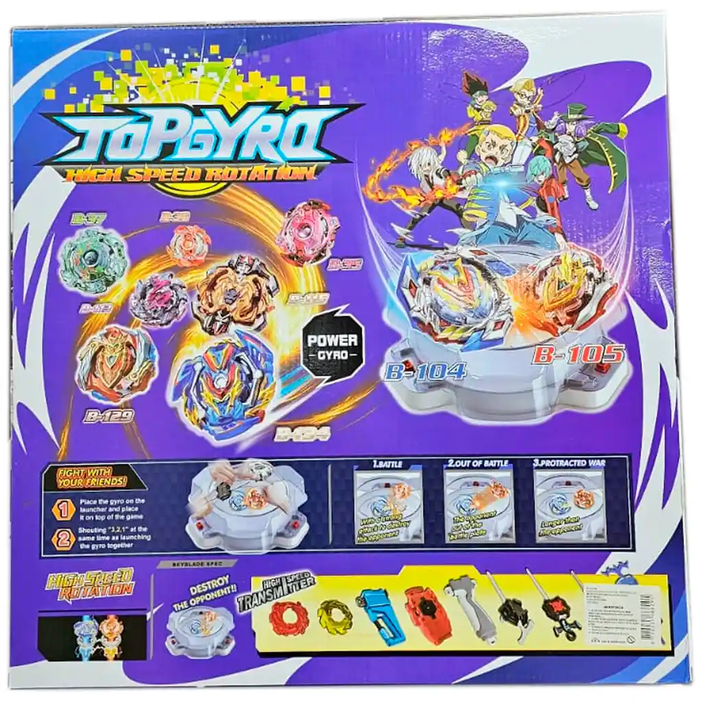 Estadio Trompo Beyblade Batalla Arena Lanzador Grande Accesorios Ref By979e