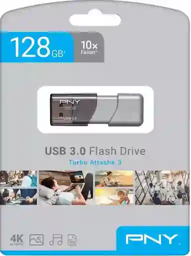 Memoria Usb Pny Turbo Attaché 128gb 3.0 Plateado