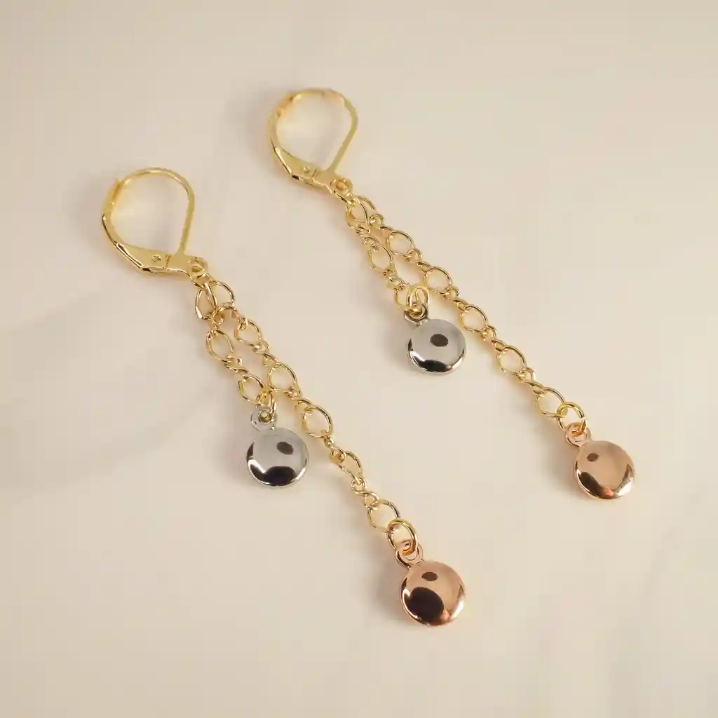 Conjunto Gotas De Amor - Tres Oros - Baño Oro 18k