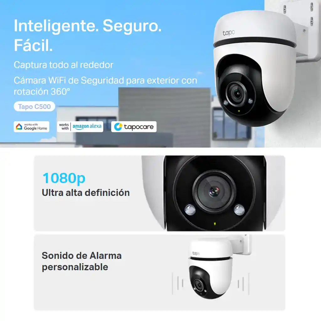 Cámara Ip Wifi Exterior Robótica Full Hd Tp-link Tapo C500