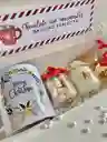 Ancheta Chocolate Y Navidad; Bolita Navideña, Vela, Pocillo Elegante De Navidad