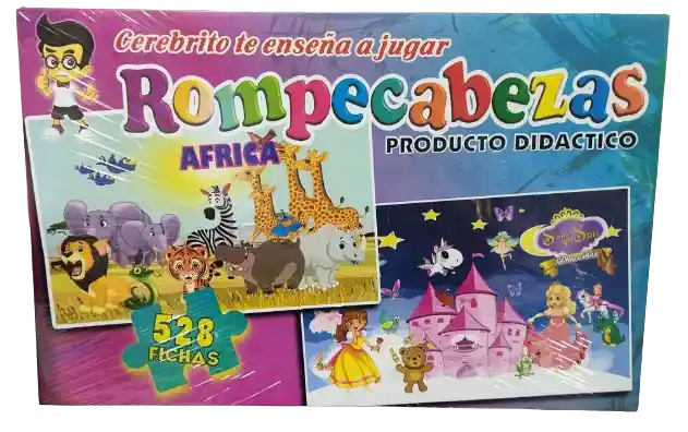 Juego Rompecabezas De Animales Y Princesas - 528 Fichas Gruesas