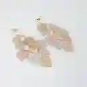 Aretes Hoja De Corazones Gratis Dije - Tono Tres Oros - Baño Oro 18k