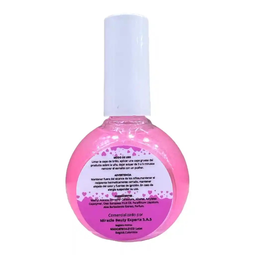 Super Removedor En Gel Miracle Para Esmalte Semi Permanente 30 Ml