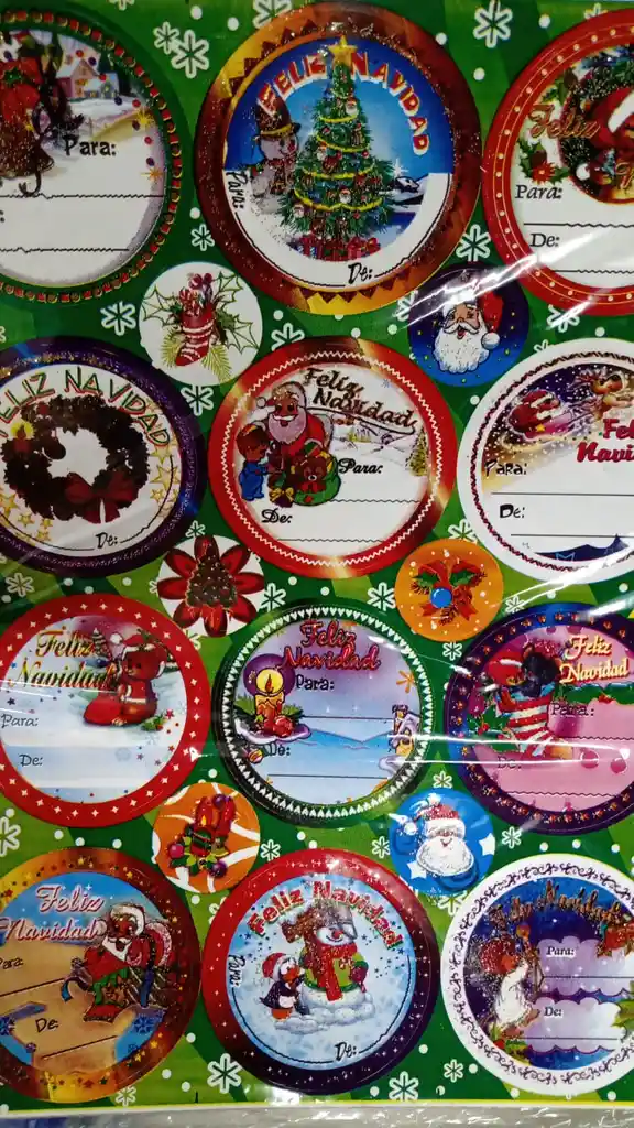 Sticker O Tarjetas De Navidad Para Sus Regalos 12 Stickers