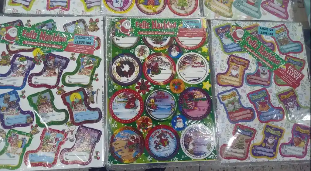 Sticker O Tarjetas De Navidad Para Sus Regalos 12 Stickers