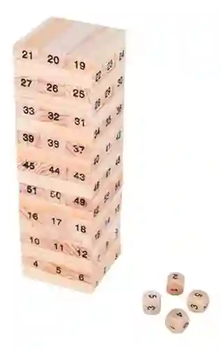 Jenga Juego En Madera Bloques Vienen 54 Fichas