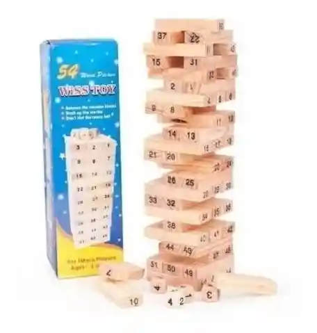 Jenga Juego En Madera Bloques Vienen 54 Fichas