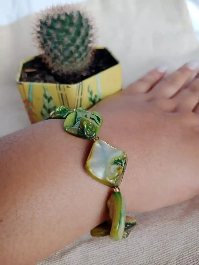 Pulsera Elástica De Nácar