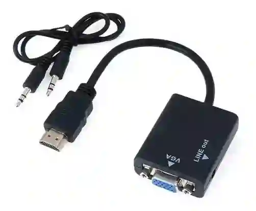 Cable Convertidor De Hdmi A Vga Macho Con Audio Full Hd 1080