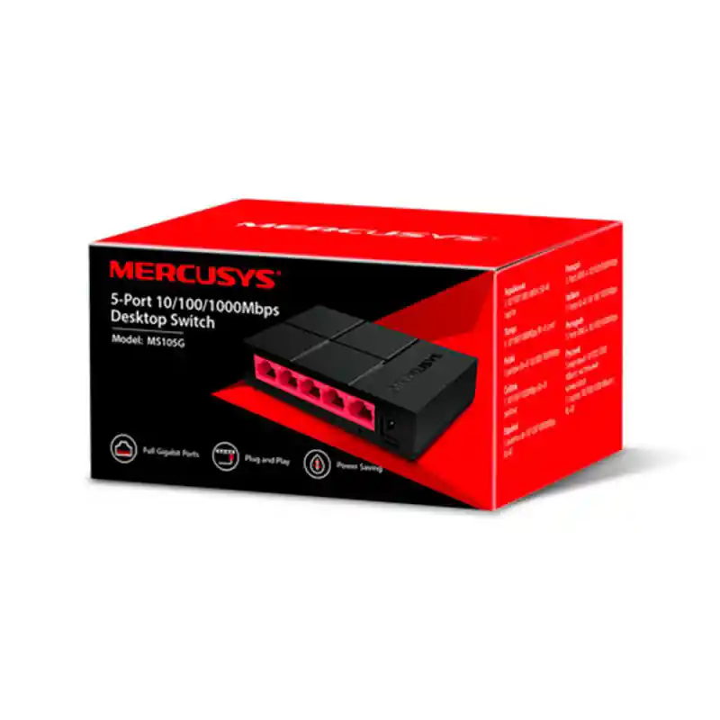 Switch Mercusys 5 Puertos Ms105g Gigabit