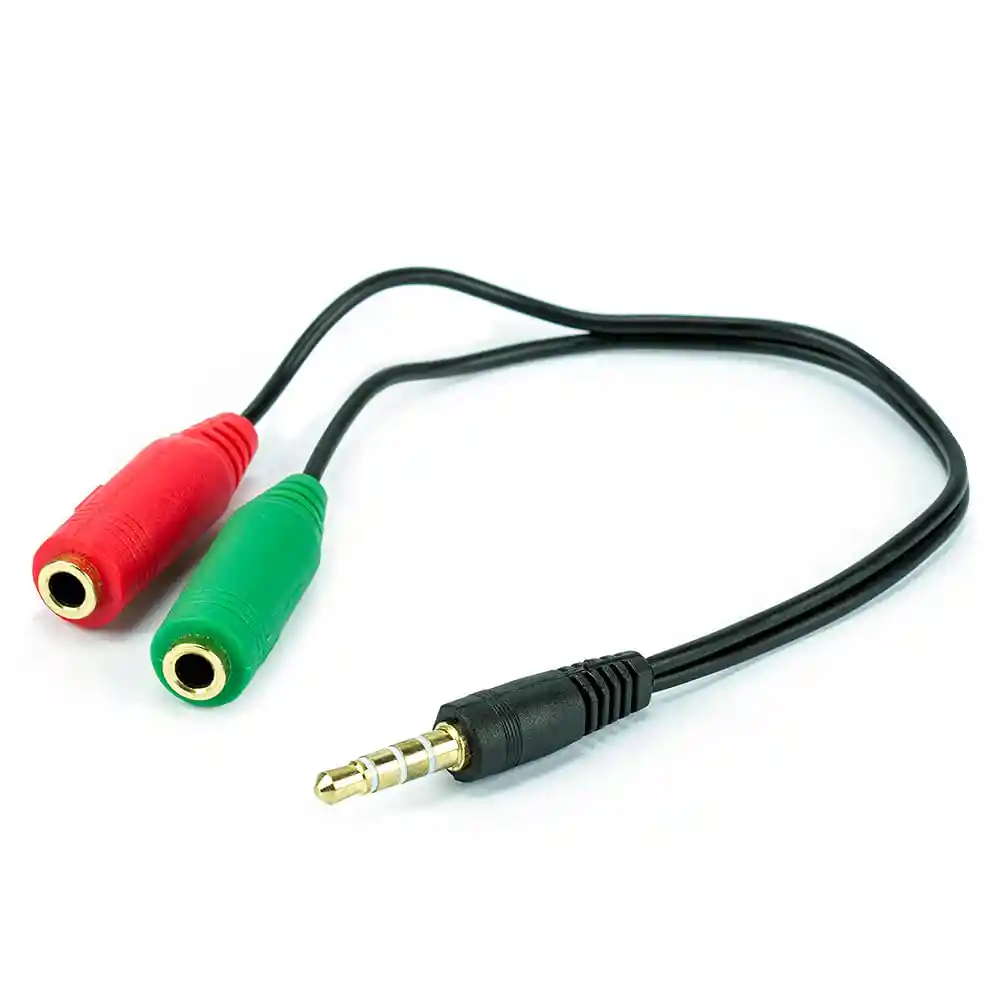 Adactador 2 Hembras 1 Macho Para Diadema Con 2 Plug De 3.5mm